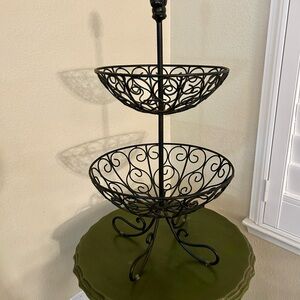 Black Metal Tiered Fruit Basket